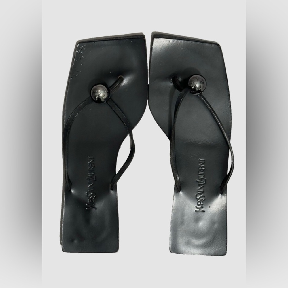 Yves Saint Laurent Black Minimalist Sandals